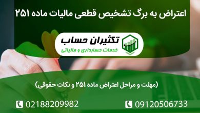 اعتراض به برگ تشخیص قطعی مالیات ماده 251